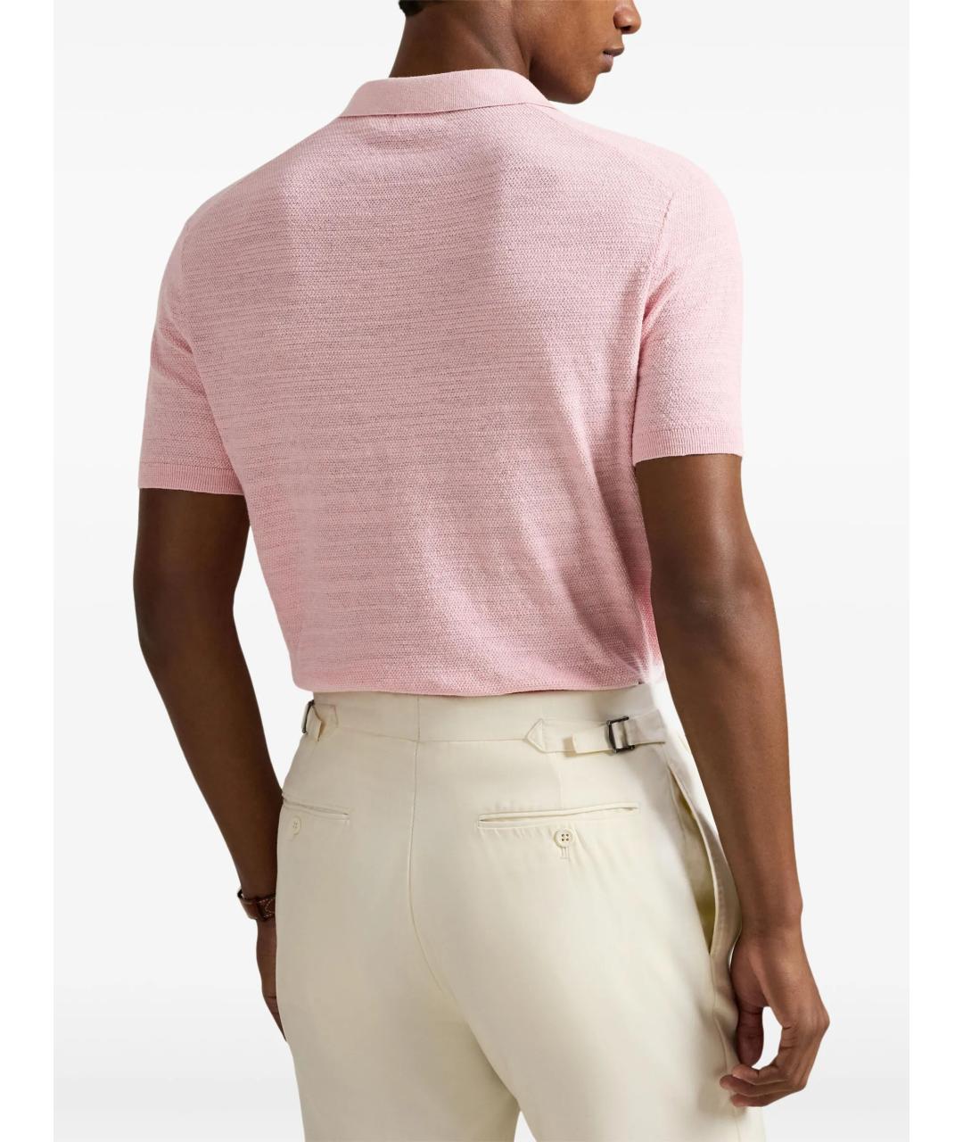 POLO RALPH LAUREN Розовое хлопковое поло с коротким рукавом, фото 3