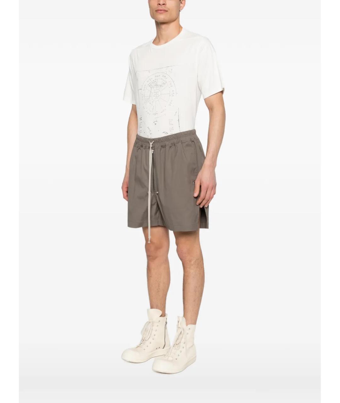 RICK OWENS Серые хлопковые шорты, фото 3