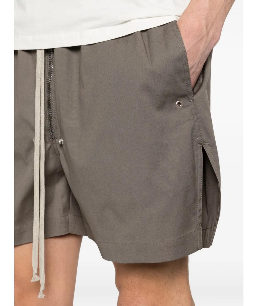 RICK OWENS Серые хлопковые шорты, фото 5