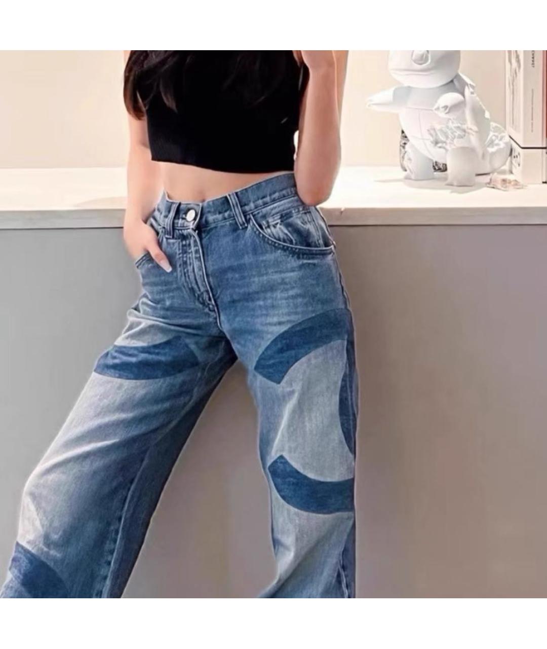 CHANEL Синие прямые джинсы, фото 3