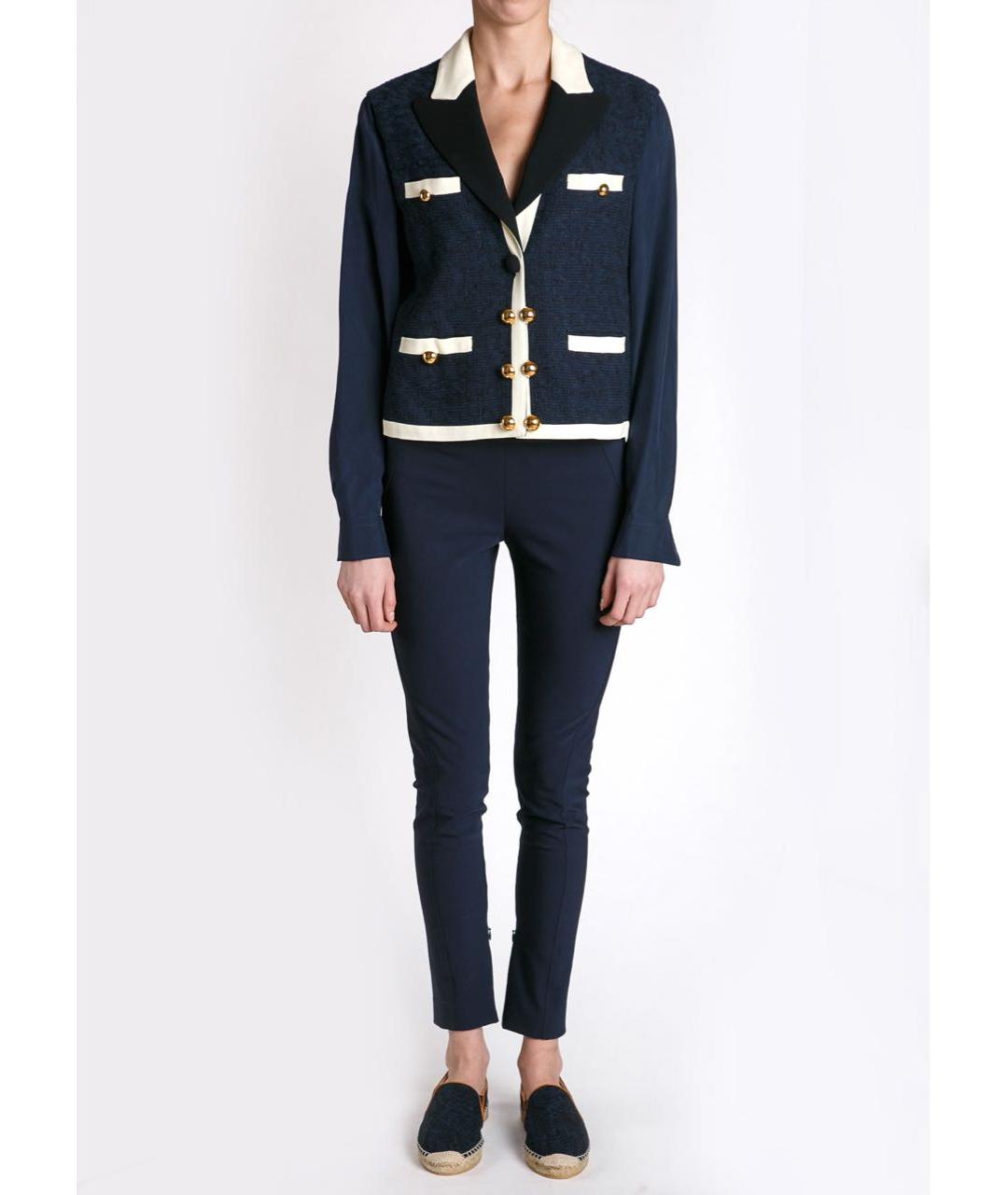 MOSCHINO Темно-синий хлопковый жакет/пиджак, фото 2