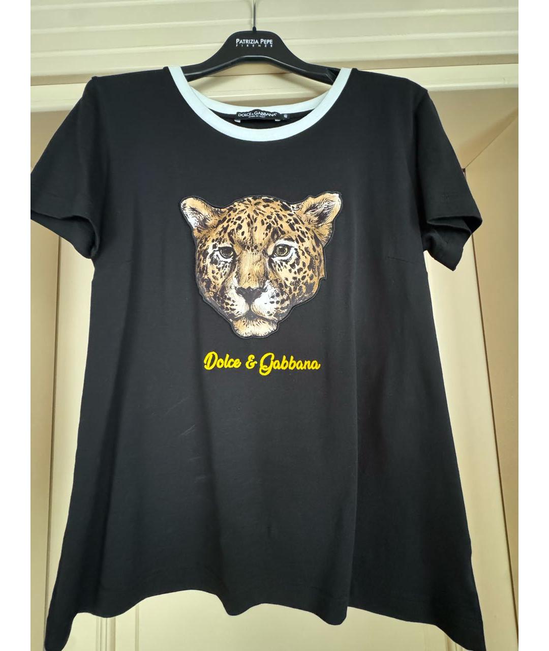 DOLCE&GABBANA Черная хлопковая футболка, фото 6