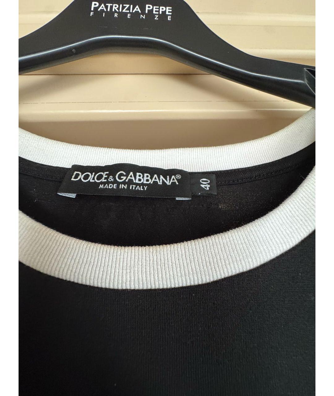 DOLCE&GABBANA Черная хлопковая футболка, фото 4