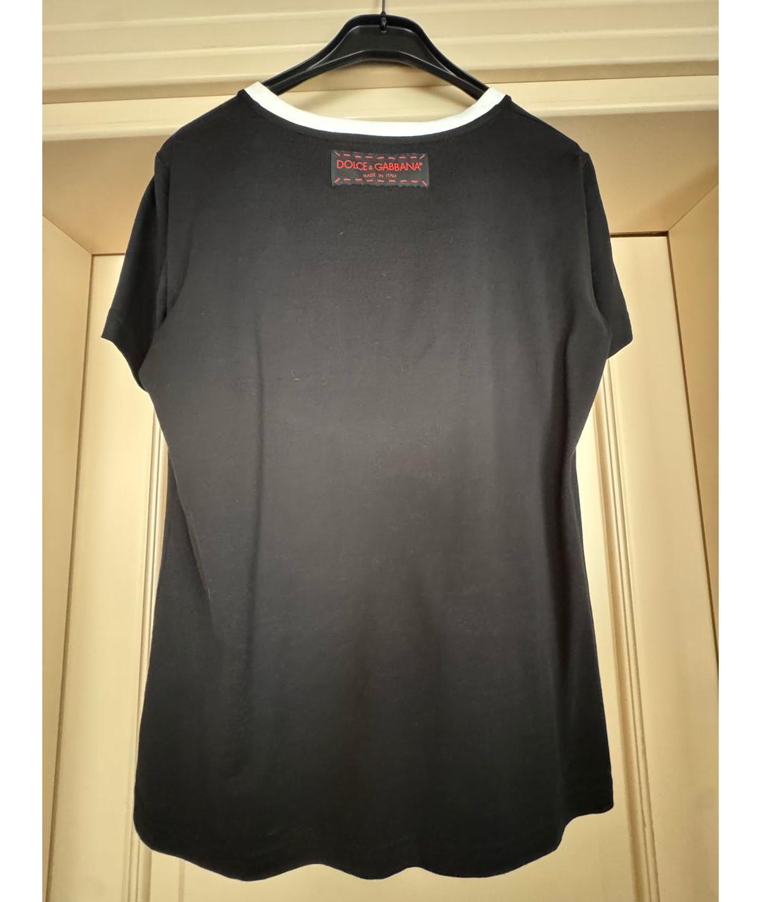 DOLCE&GABBANA Черная хлопковая футболка, фото 2
