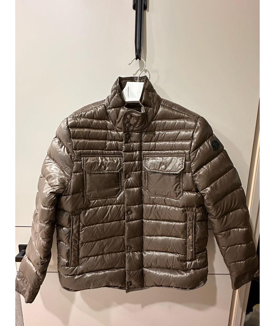 MONCLER Коричневая полиэстеровая куртка, фото 7