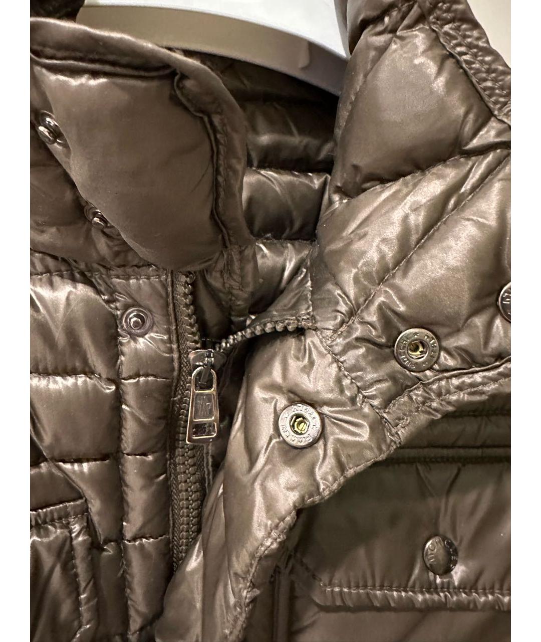 MONCLER Коричневая полиэстеровая куртка, фото 4