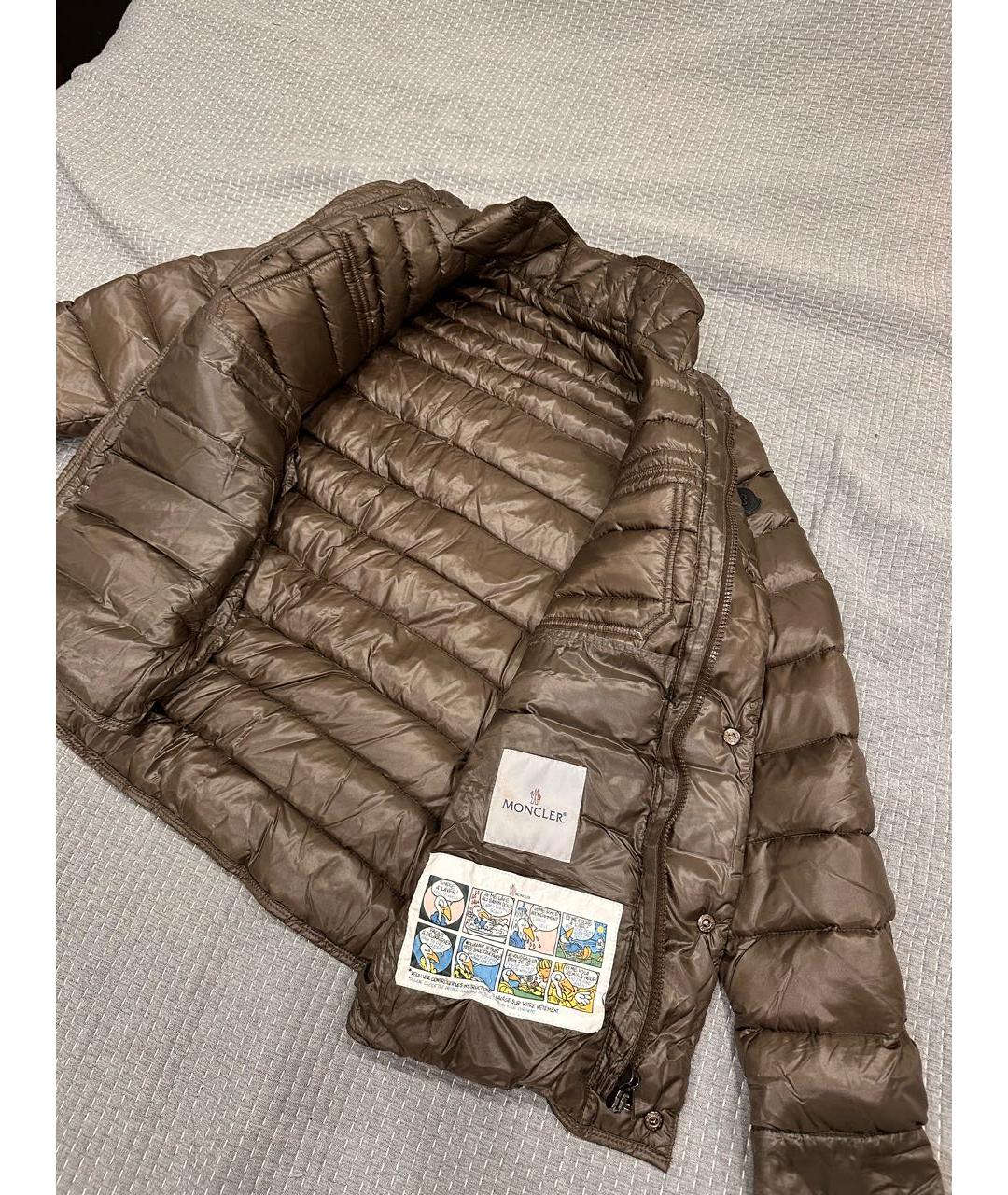 MONCLER Коричневая полиэстеровая куртка, фото 3