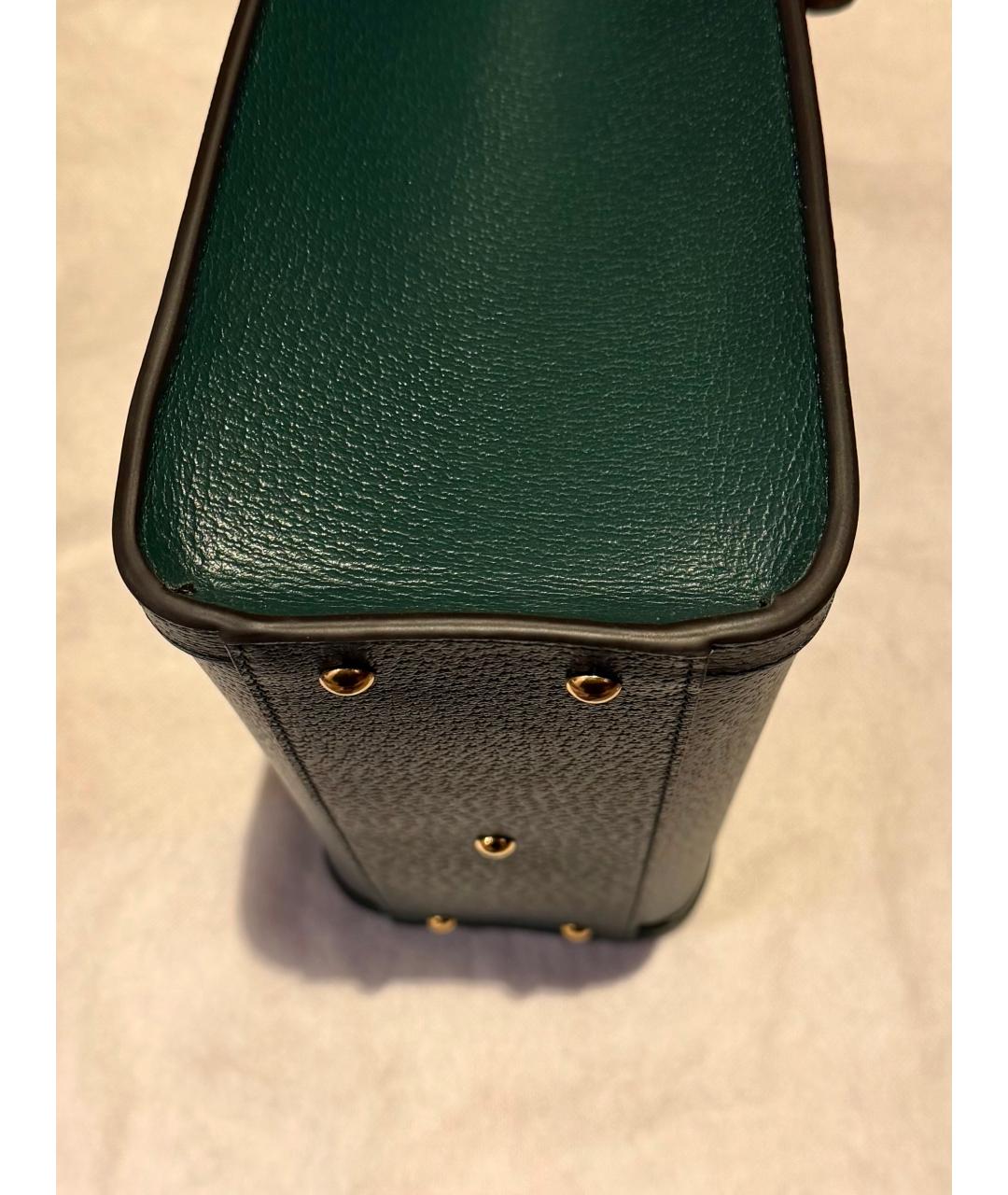GUCCI Зеленая кожаная сумка тоут, фото 6