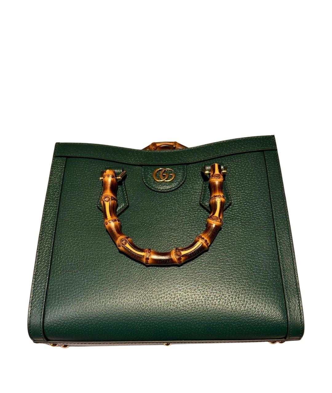 GUCCI Зеленая кожаная сумка тоут, фото 1