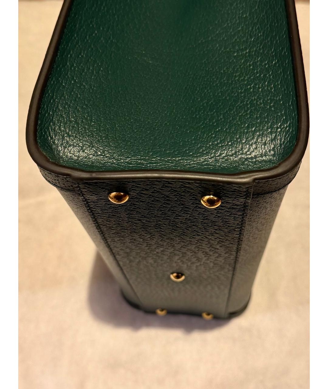 GUCCI Зеленая кожаная сумка тоут, фото 7