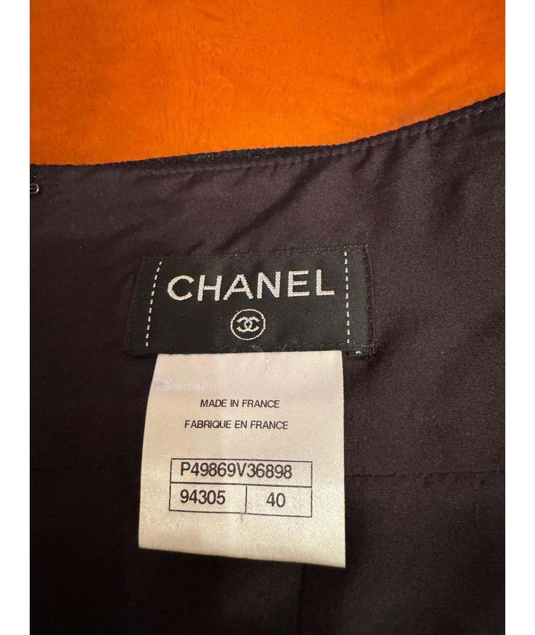 CHANEL Черная шерстяная юбка миди, фото 3