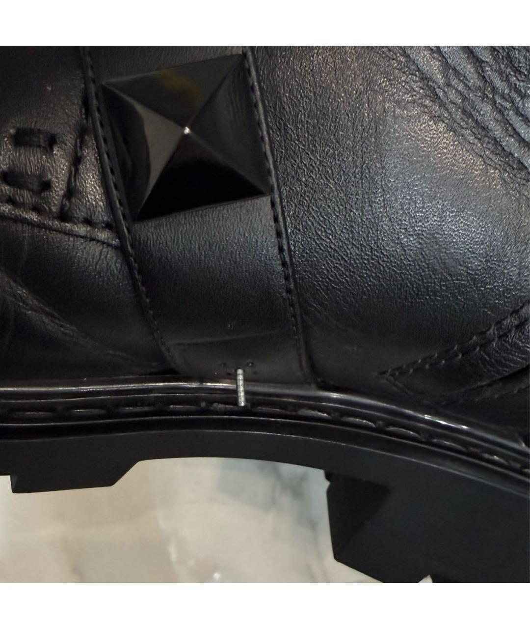VALENTINO Черные кожаные ботинки, фото 8