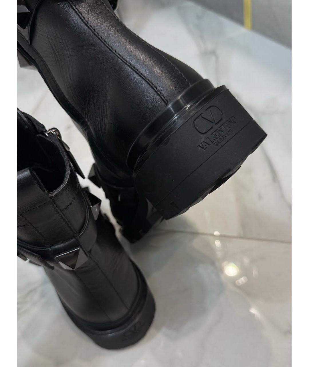 VALENTINO Черные кожаные ботинки, фото 6