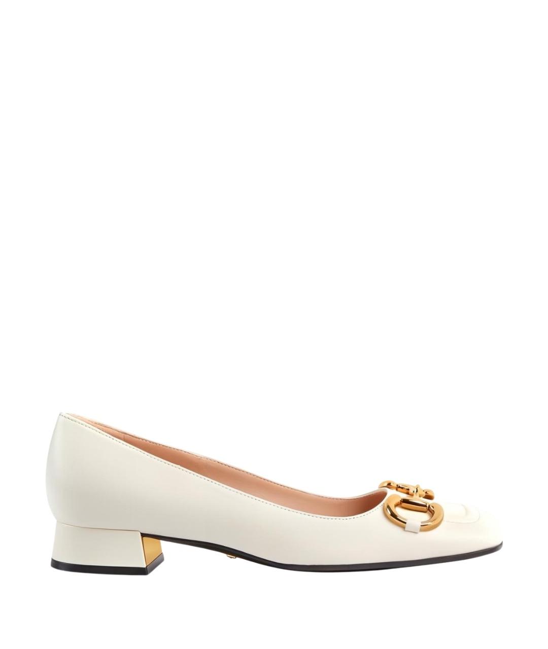 GUCCI Бежевые кожаные туфли, фото 1