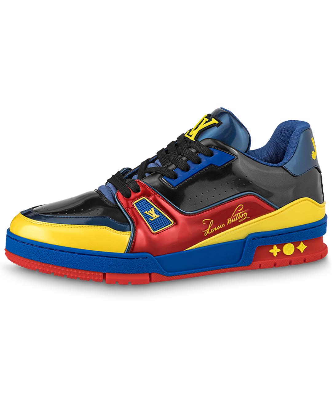 LOUIS VUITTON Мульти низкие кроссовки / кеды из лакированной кожи, фото 5