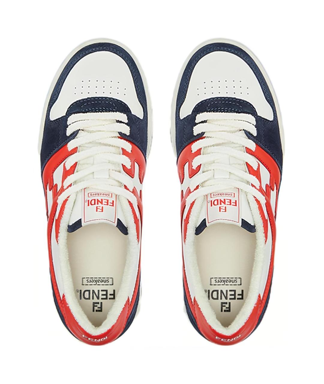 FENDI Кожаные низкие кроссовки / кеды, фото 4