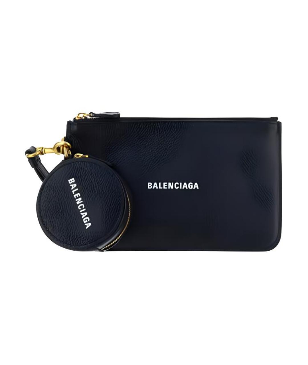 BALENCIAGA Черный кожаный кошелек, фото 1