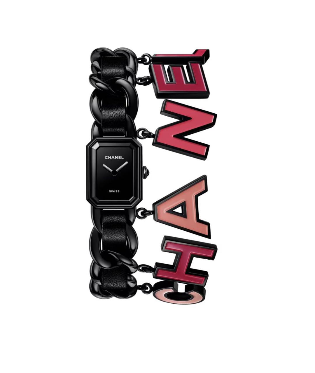 CHANEL Черные кожаные часы, фото 3