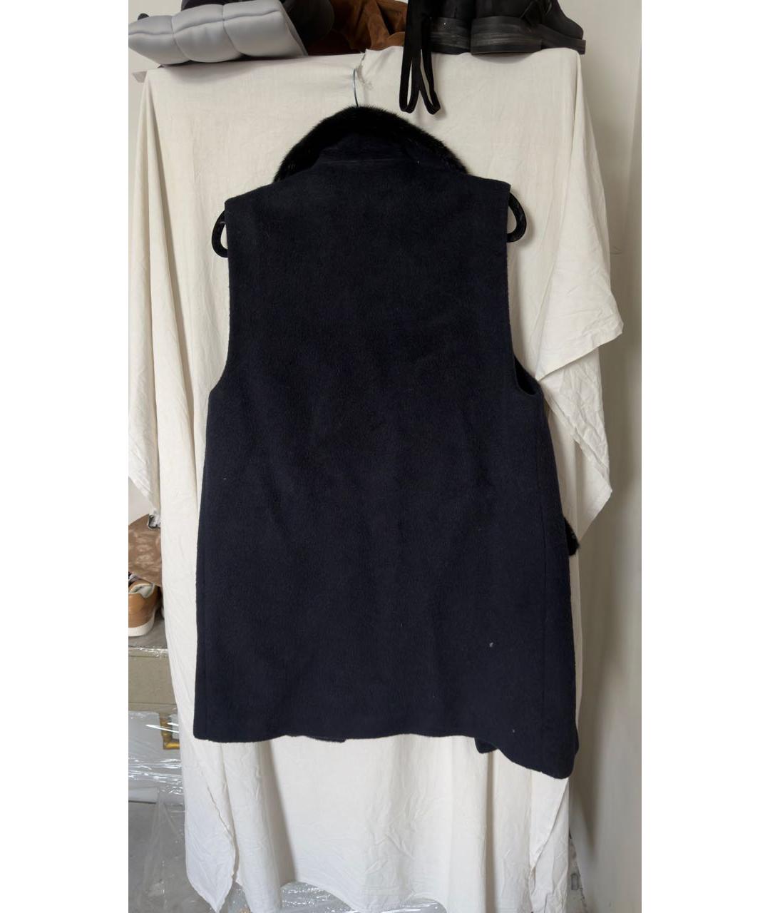 BLANCHA Темно-синий шерстяной жилет, фото 2