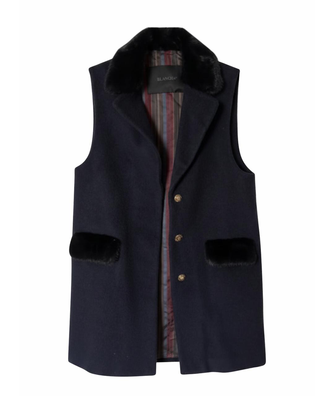 BLANCHA Темно-синий шерстяной жилет, фото 1