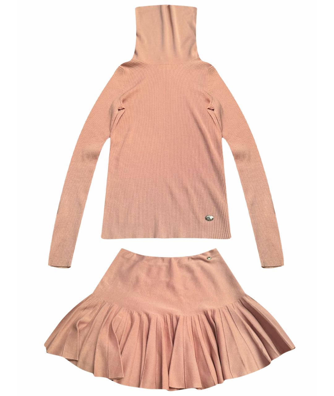 CHANEL Розовый шерстяной костюм с юбками, фото 1