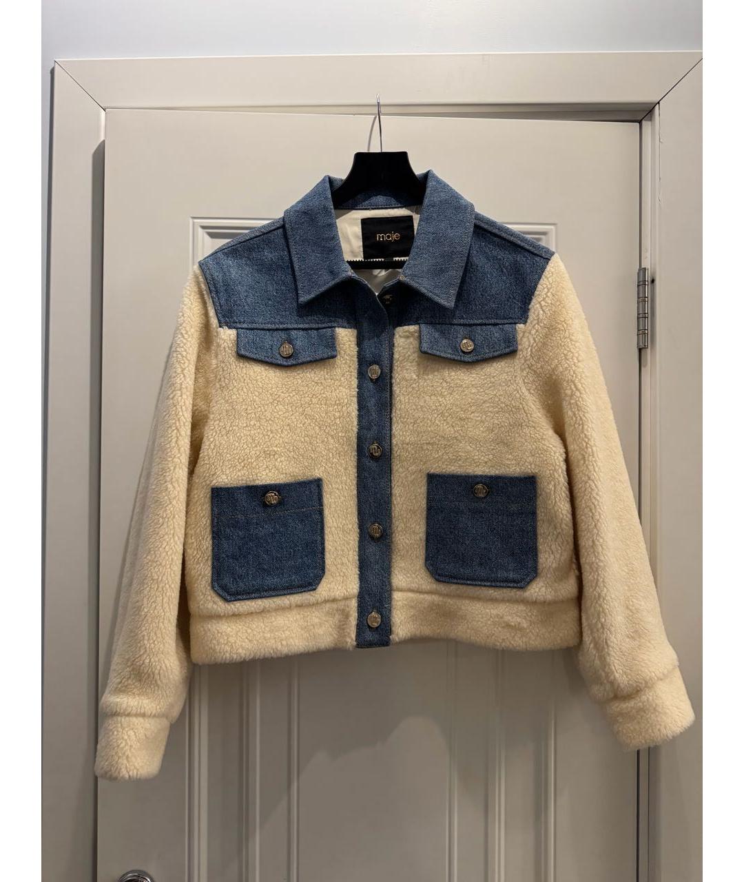 MAJE Бежевая полиэстеровая куртка, фото 7