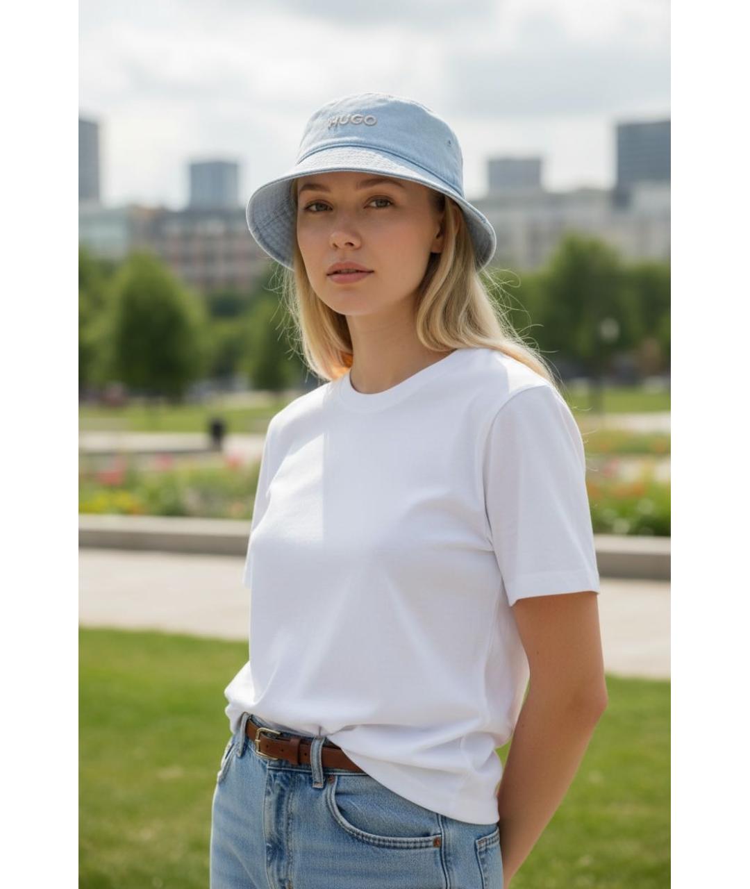 HUGO Голубая хлопковая панама, фото 7