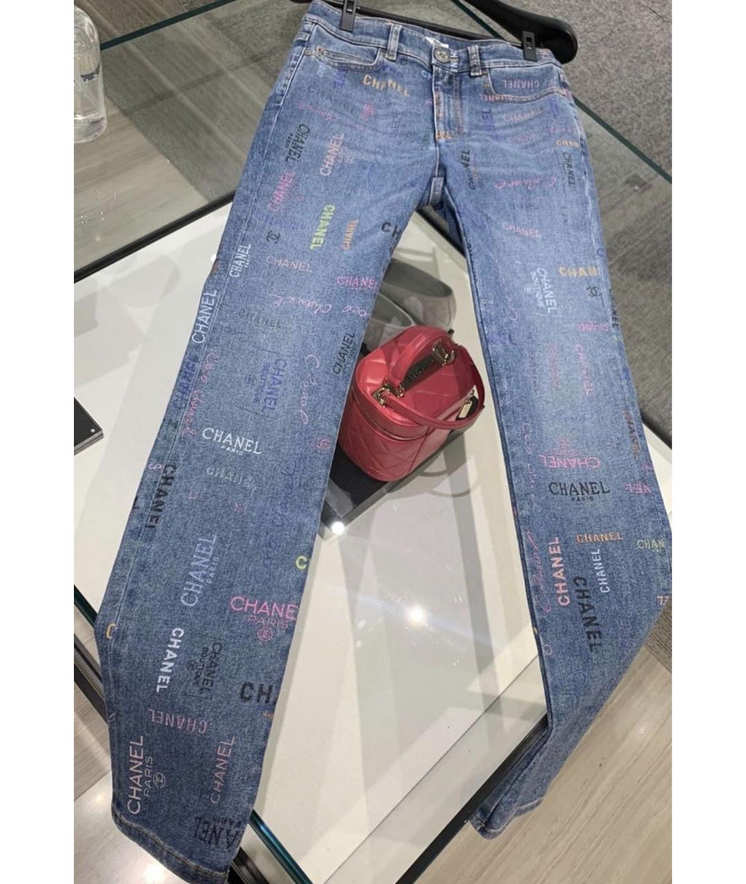 CHANEL Синие хлопковые прямые джинсы, фото 7