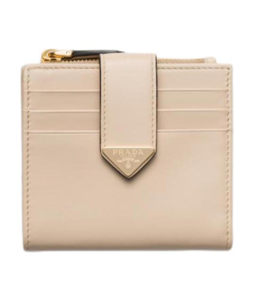 PRADA Бежевый кожаный кошелек, фото 1