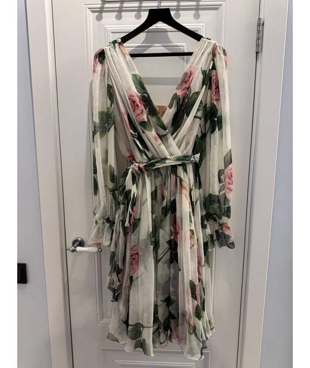 DOLCE&GABBANA Мульти шелковое повседневное платье, фото 7