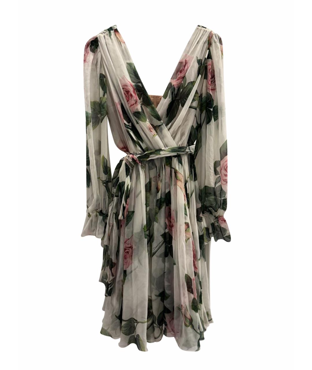 DOLCE&GABBANA Мульти шелковое повседневное платье, фото 1