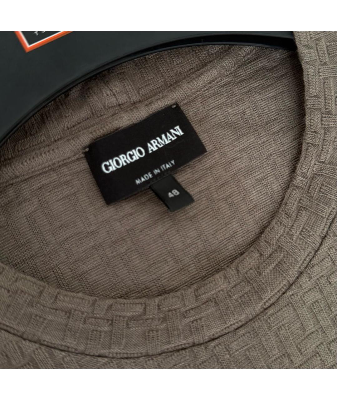 GIORGIO ARMANI Коричневая вискозная футболка, фото 7