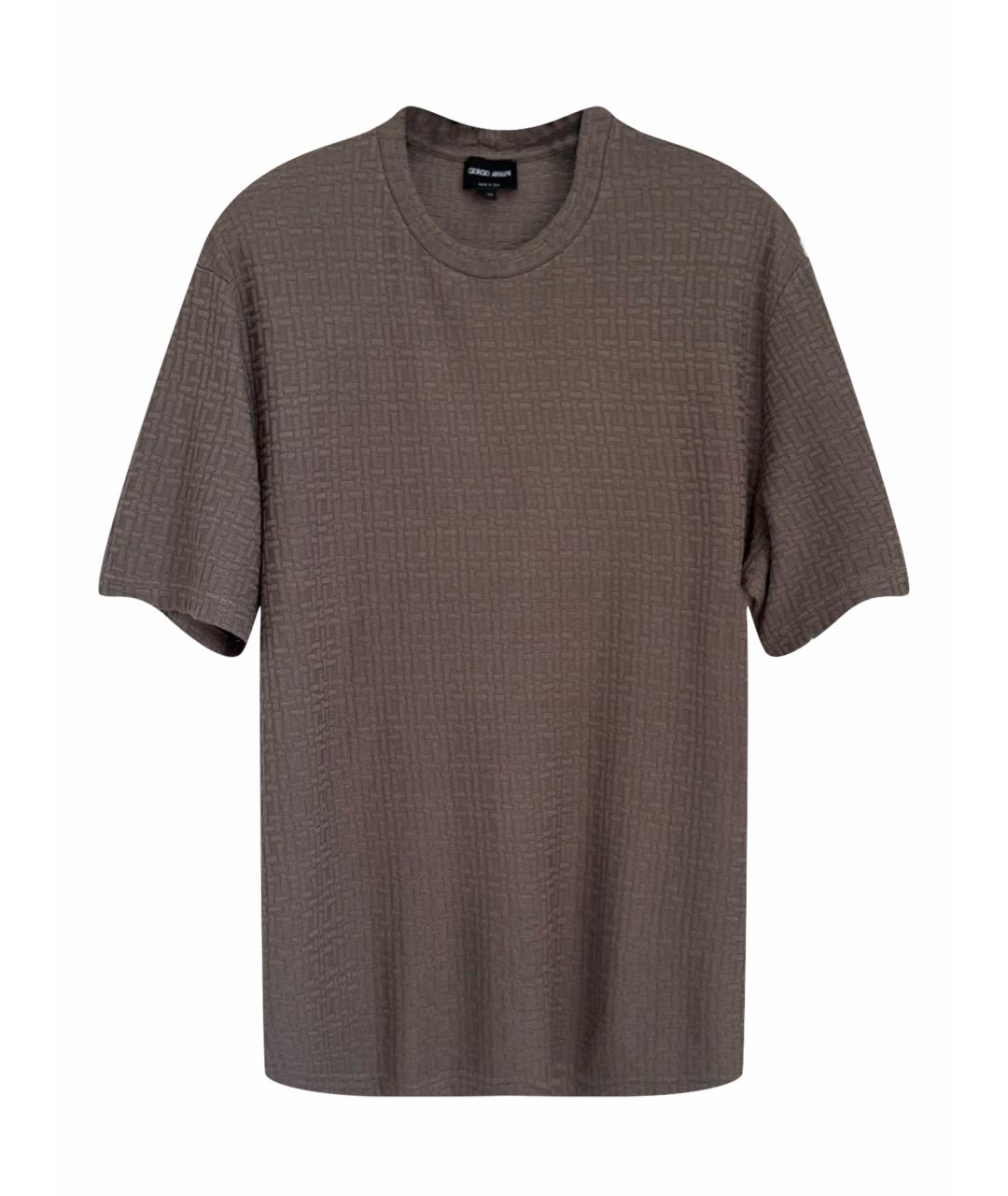 GIORGIO ARMANI Коричневая вискозная футболка, фото 1