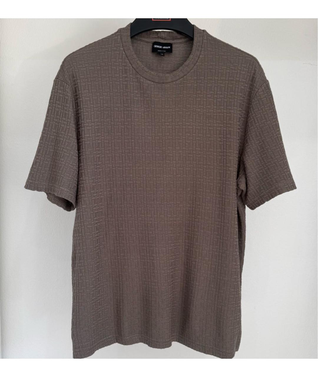 GIORGIO ARMANI Коричневая вискозная футболка, фото 8