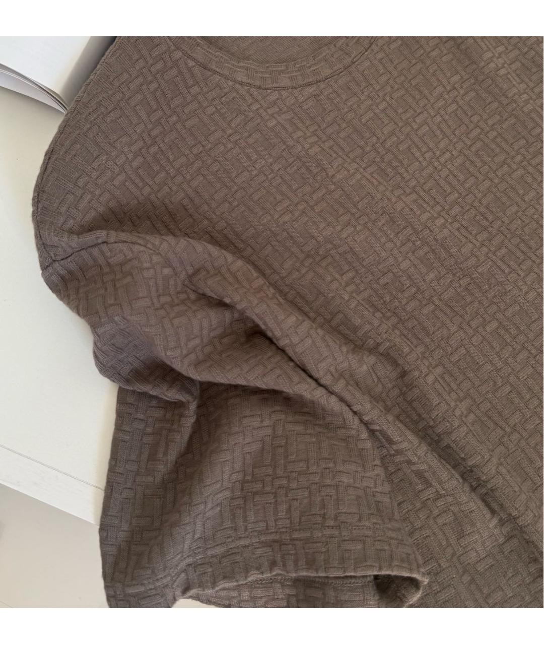 GIORGIO ARMANI Коричневая вискозная футболка, фото 5