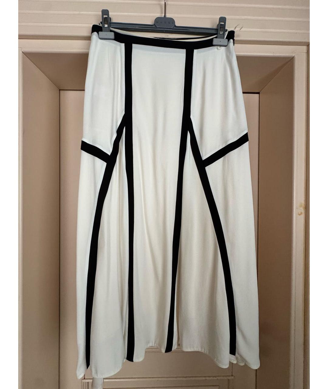 MARNI Белая шелковая юбка миди, фото 6