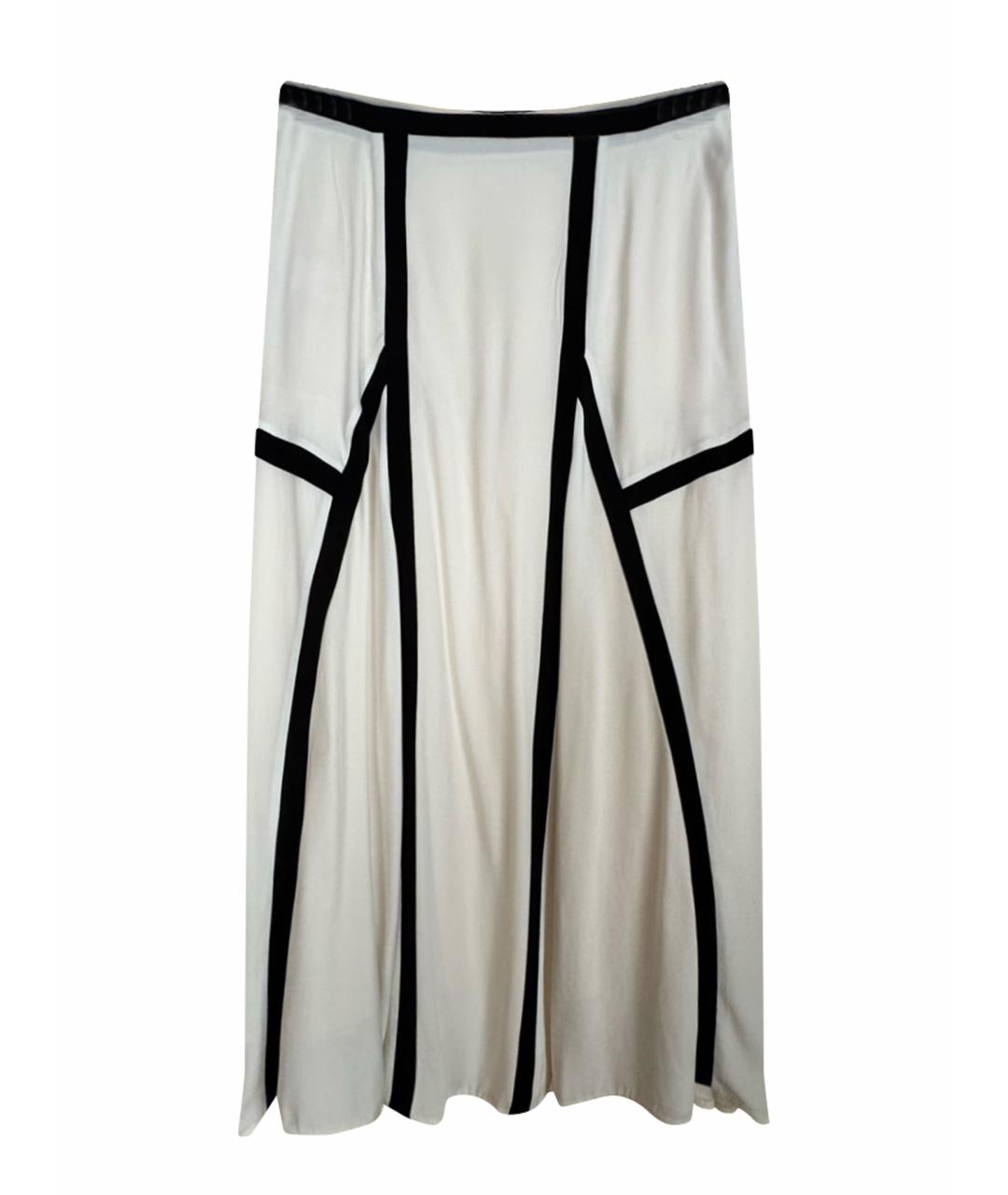 MARNI Белая шелковая юбка миди, фото 1