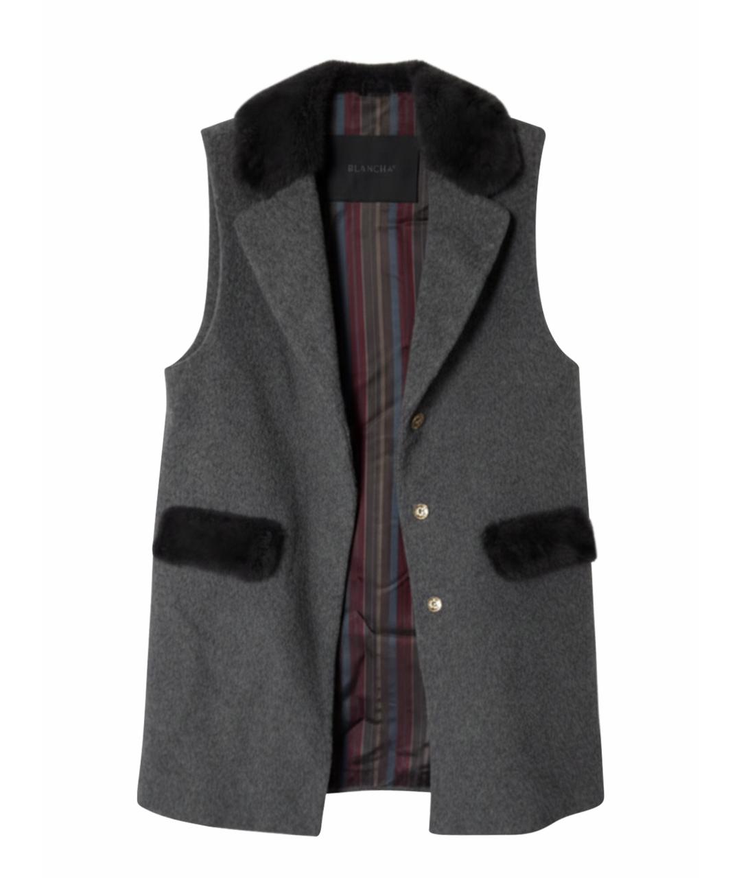 BLANCHA Антрацитовый шерстяной жилет, фото 1