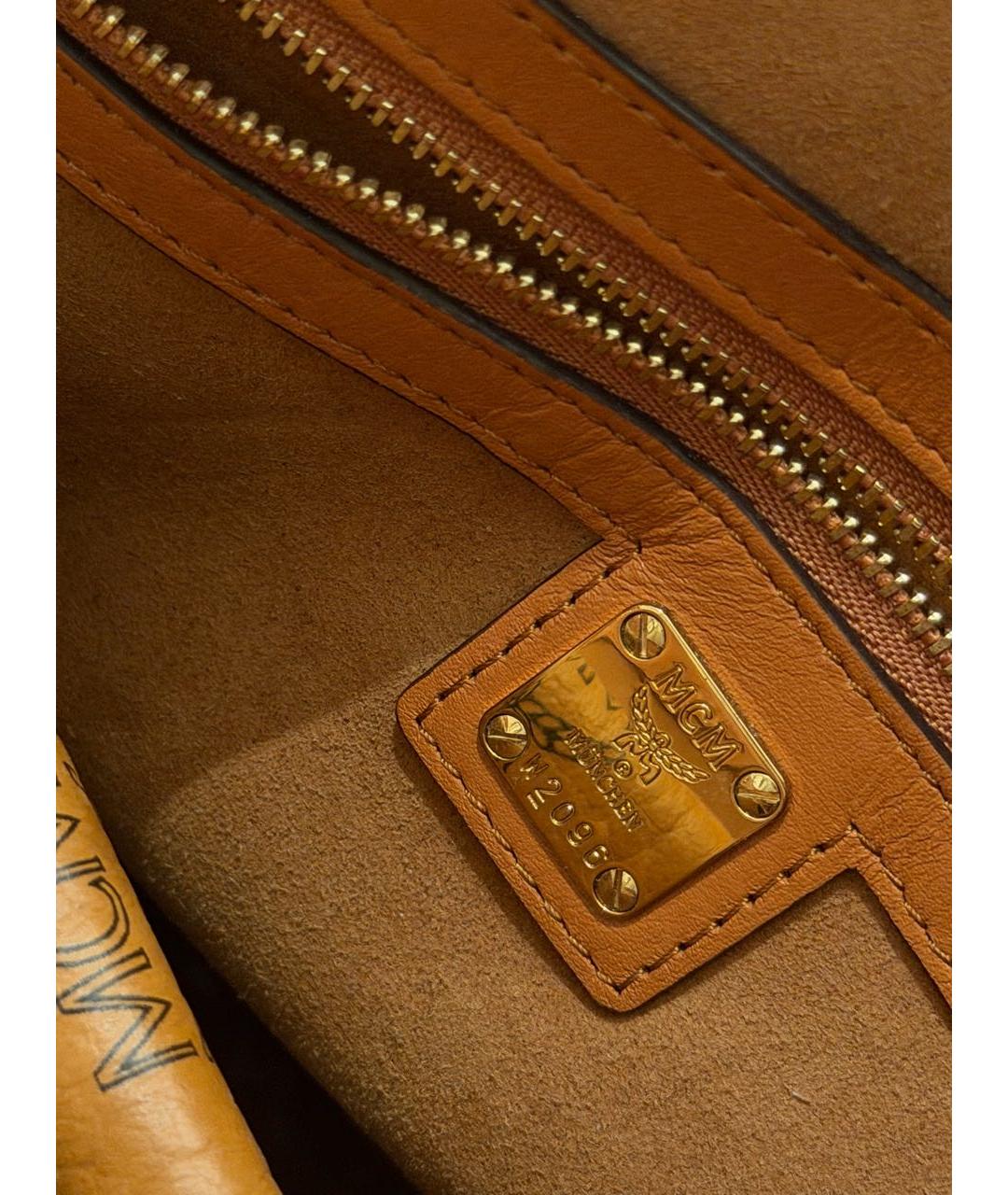 MCM Коричневая кожаная сумка тоут, фото 5