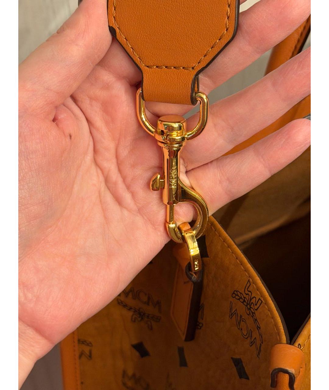 MCM Коричневая кожаная сумка тоут, фото 7