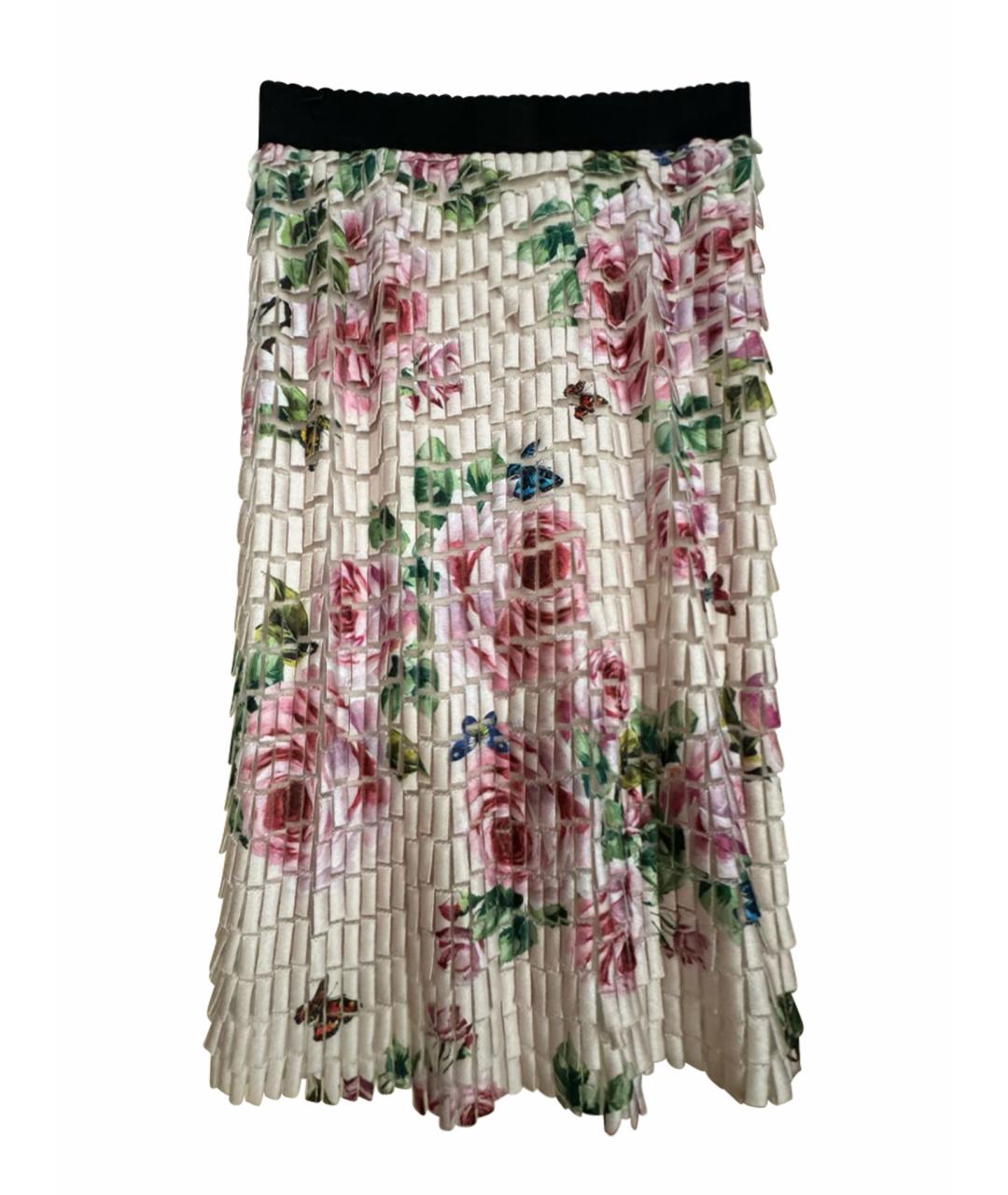 DOLCE&GABBANA Розовая шелковая юбка миди, фото 1