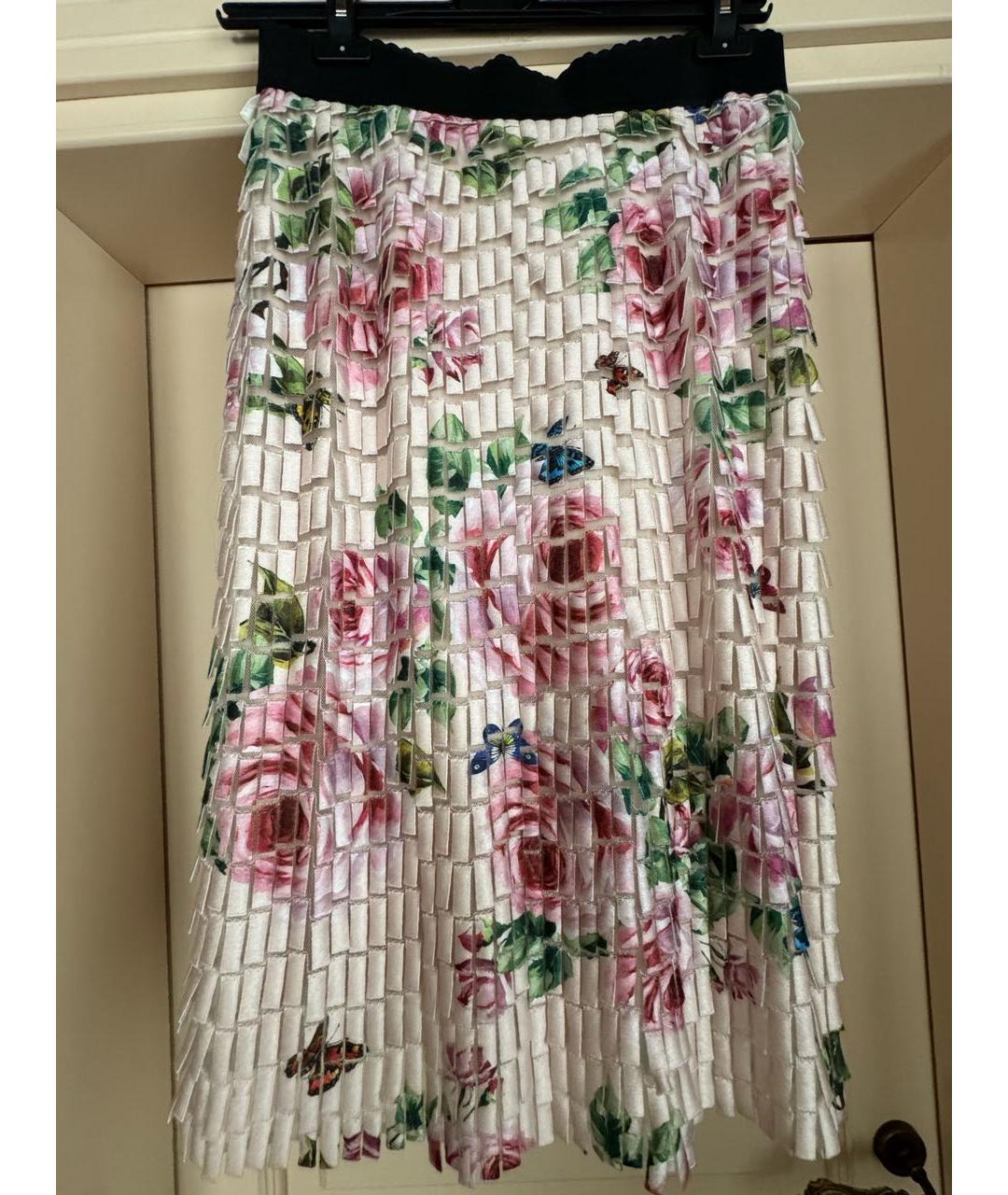 DOLCE&GABBANA Розовая шелковая юбка миди, фото 8