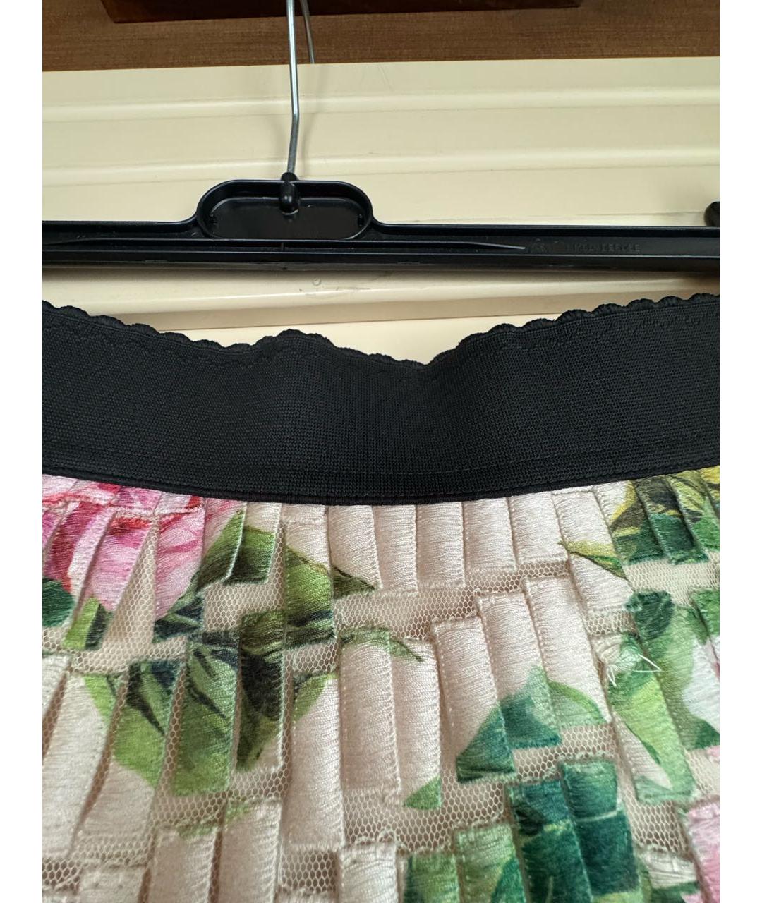 DOLCE&GABBANA Розовая шелковая юбка миди, фото 4