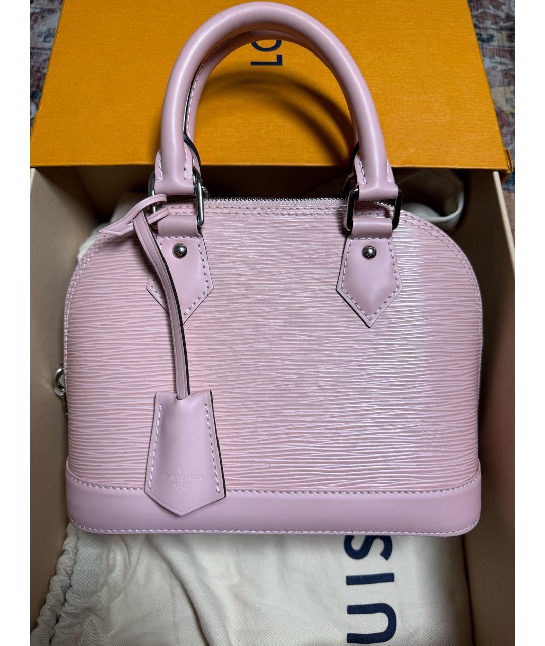 LOUIS VUITTON Розовая кожаная сумка с короткими ручками, фото 7