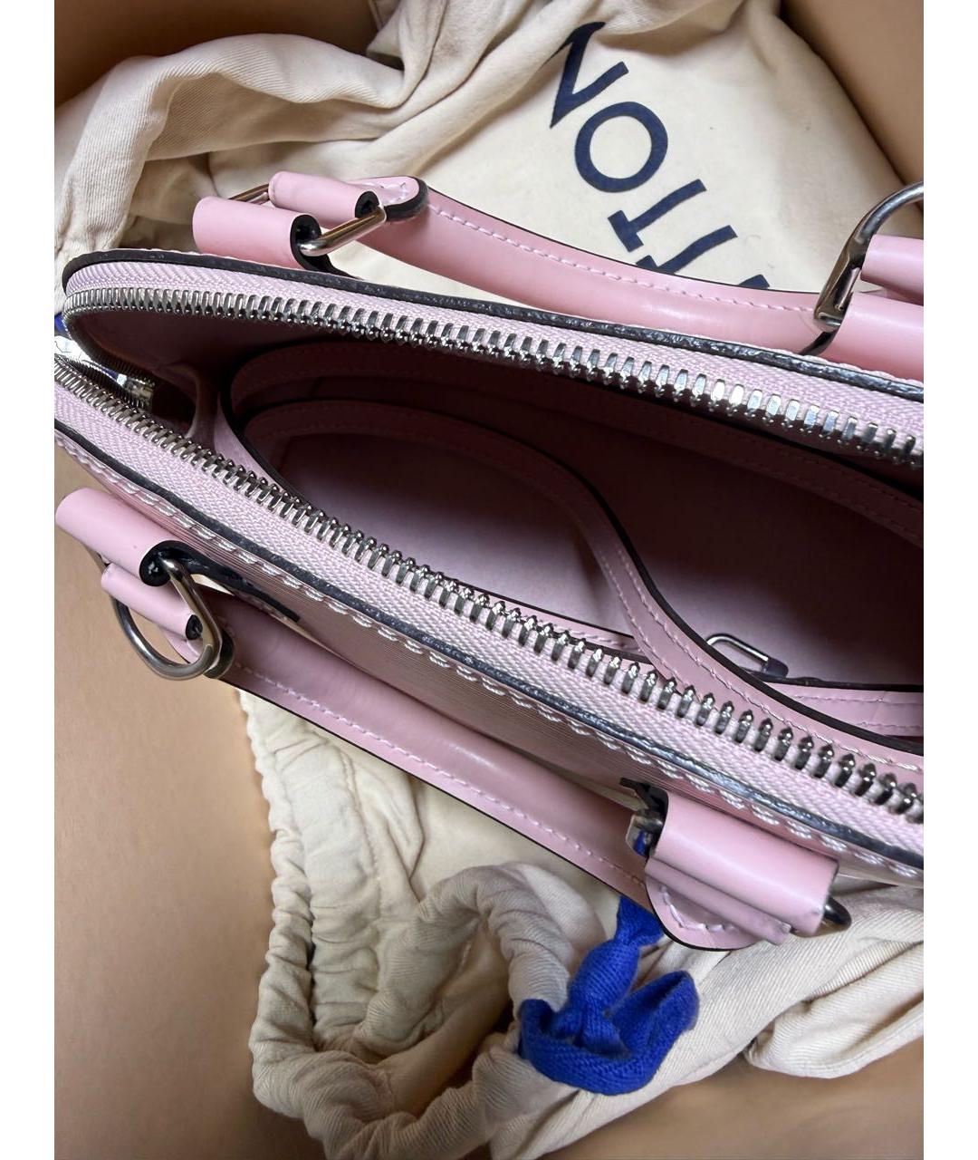 LOUIS VUITTON Розовая кожаная сумка с короткими ручками, фото 2