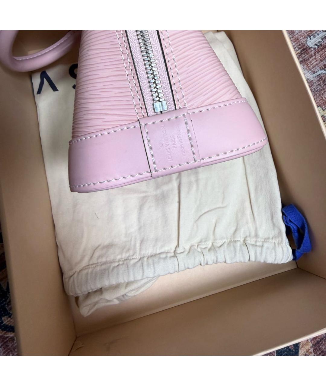 LOUIS VUITTON Розовая кожаная сумка с короткими ручками, фото 6