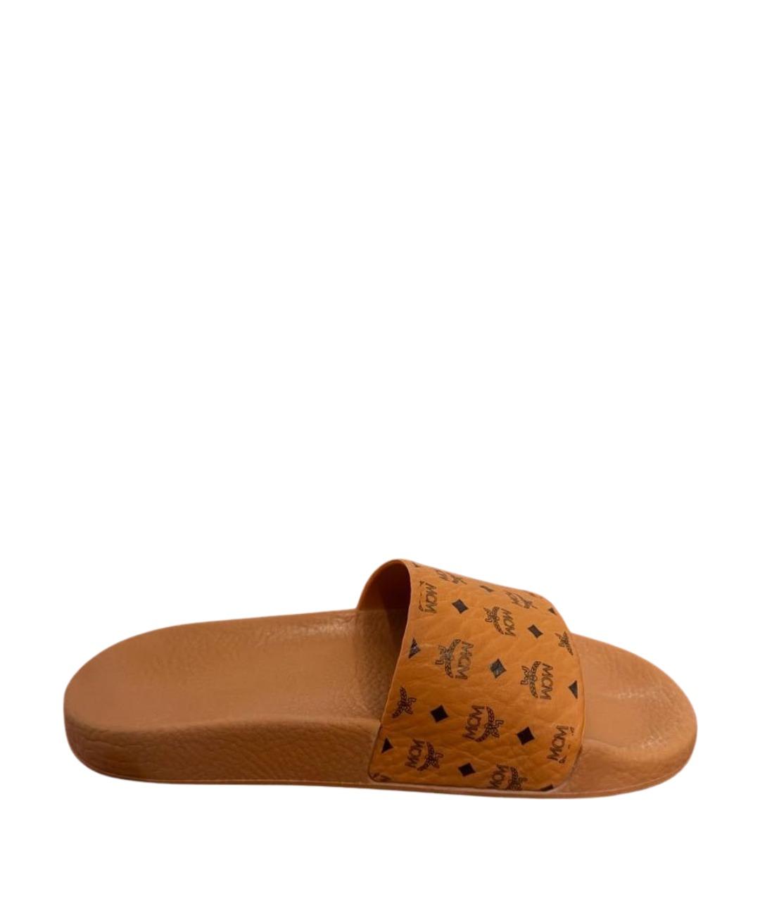 MCM Коричневые резиновые шлепанцы, фото 1