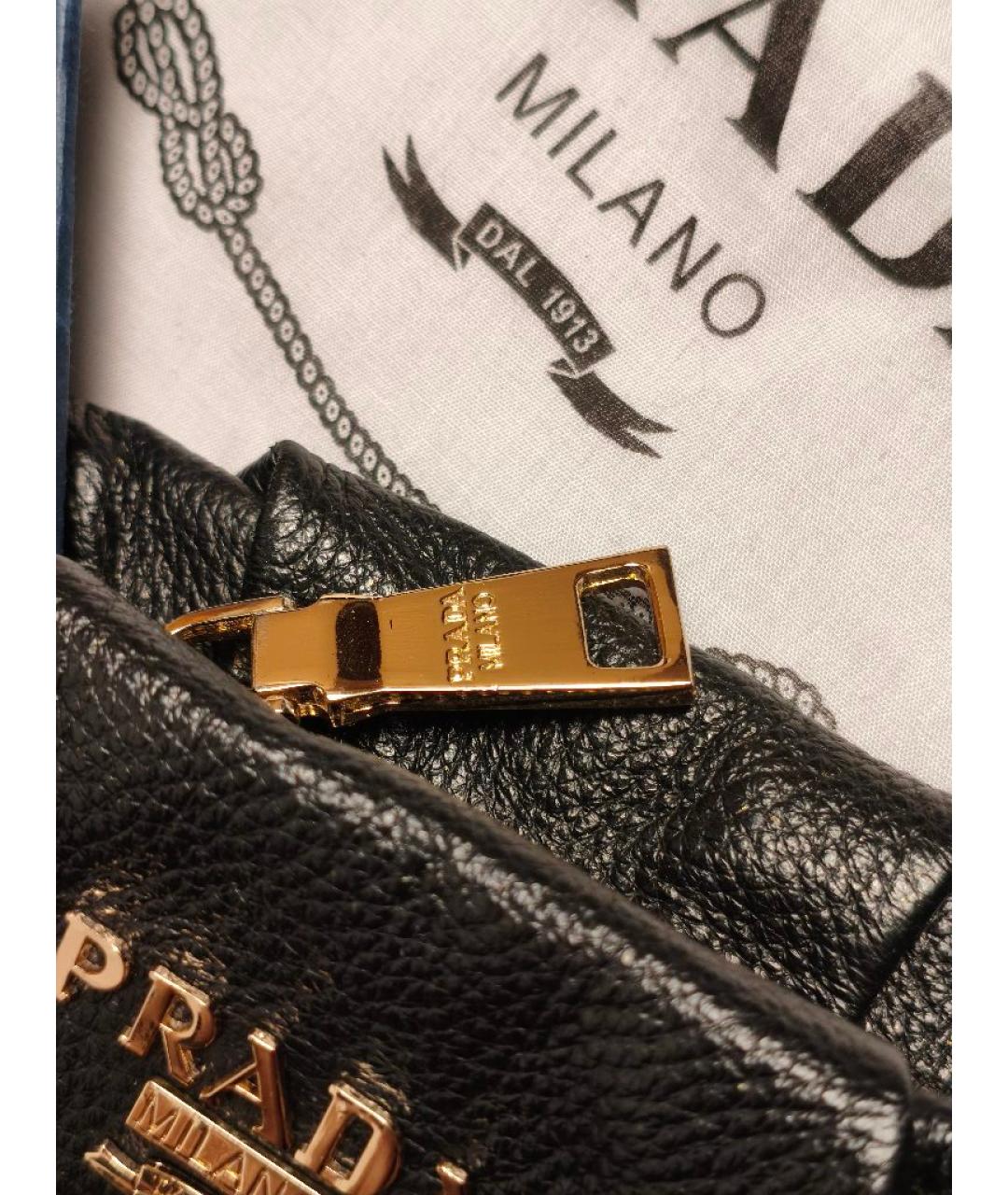 PRADA Черная кожаная сумка с короткими ручками, фото 6