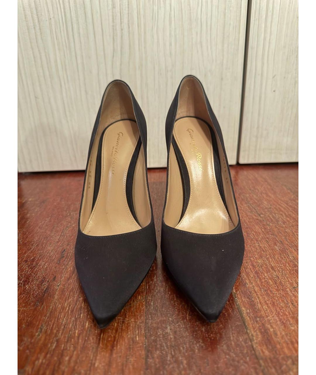 GIANVITO ROSSI Черные текстильные туфли, фото 5