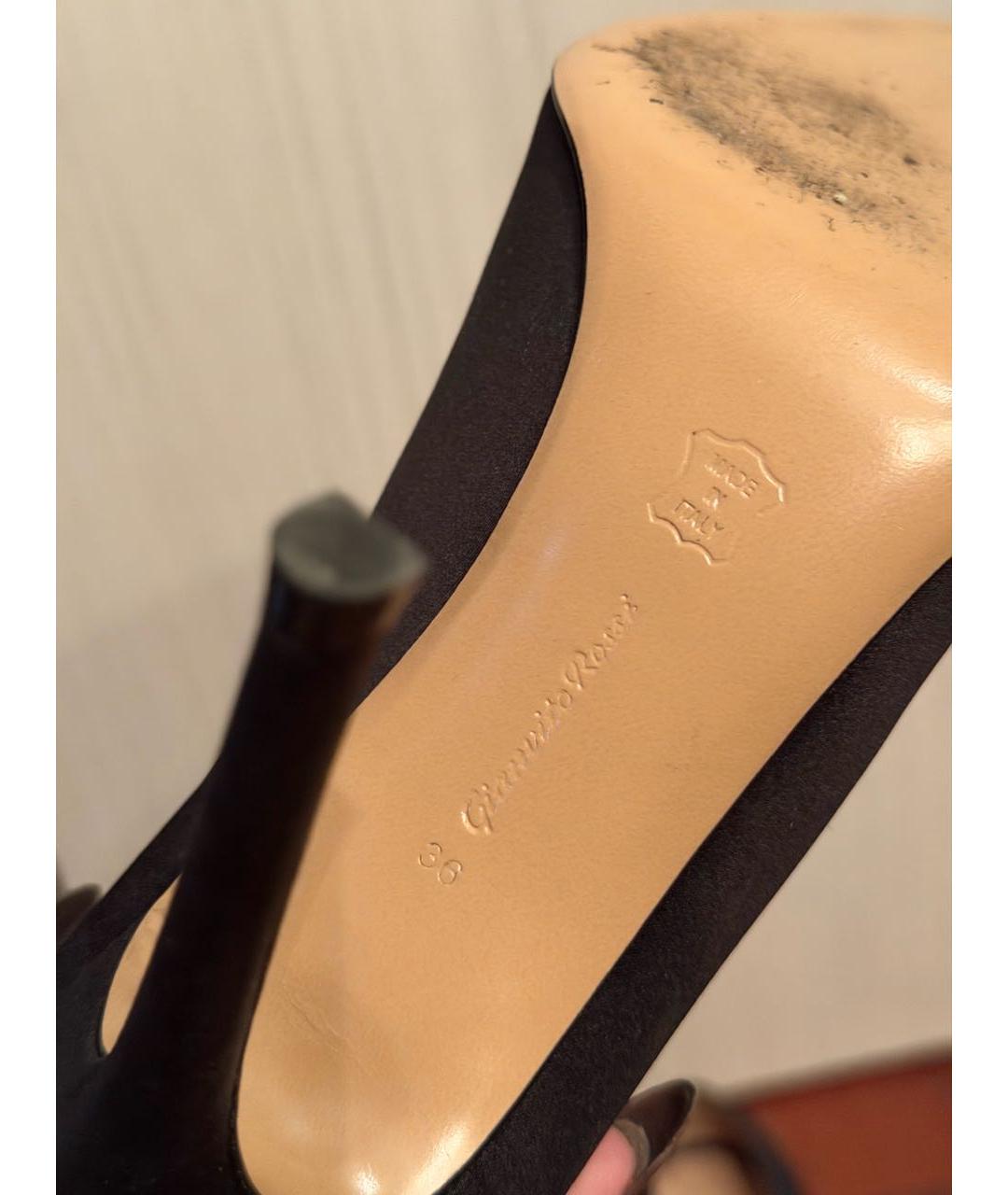 GIANVITO ROSSI Черные текстильные туфли, фото 4